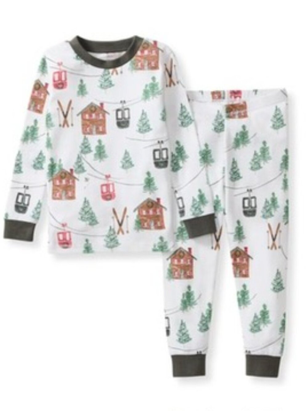 Burts Bee Kids Ski The Alps Organic Cotton Pajama Set 10Y
